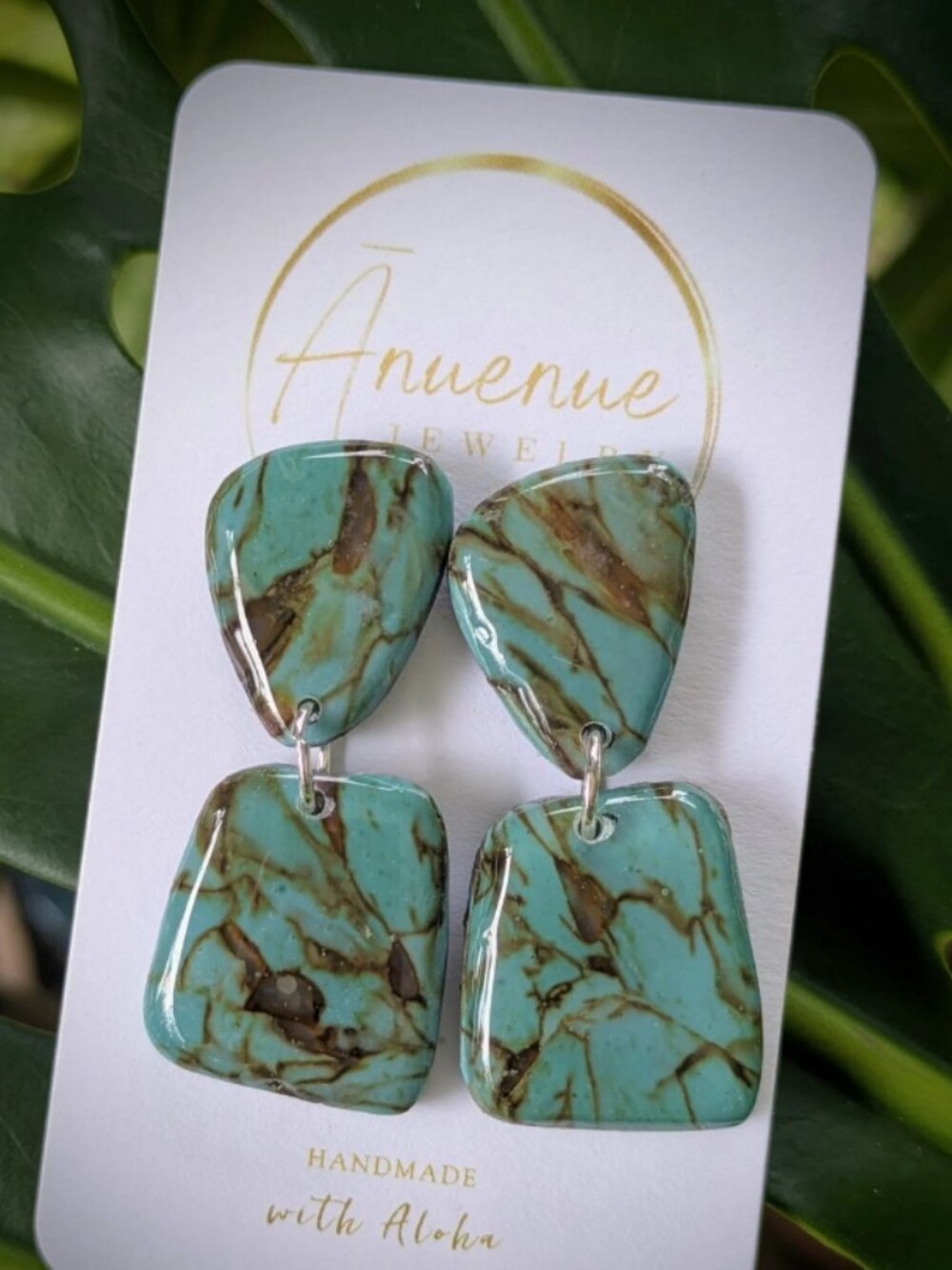 Polymer Clay Turquoise Earrings